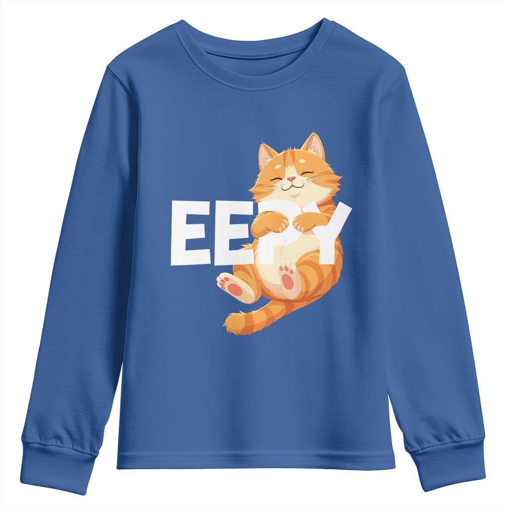 Funny Cat Meme Youth Sweatshirt Eepy Cat Silly Sleepy Cat