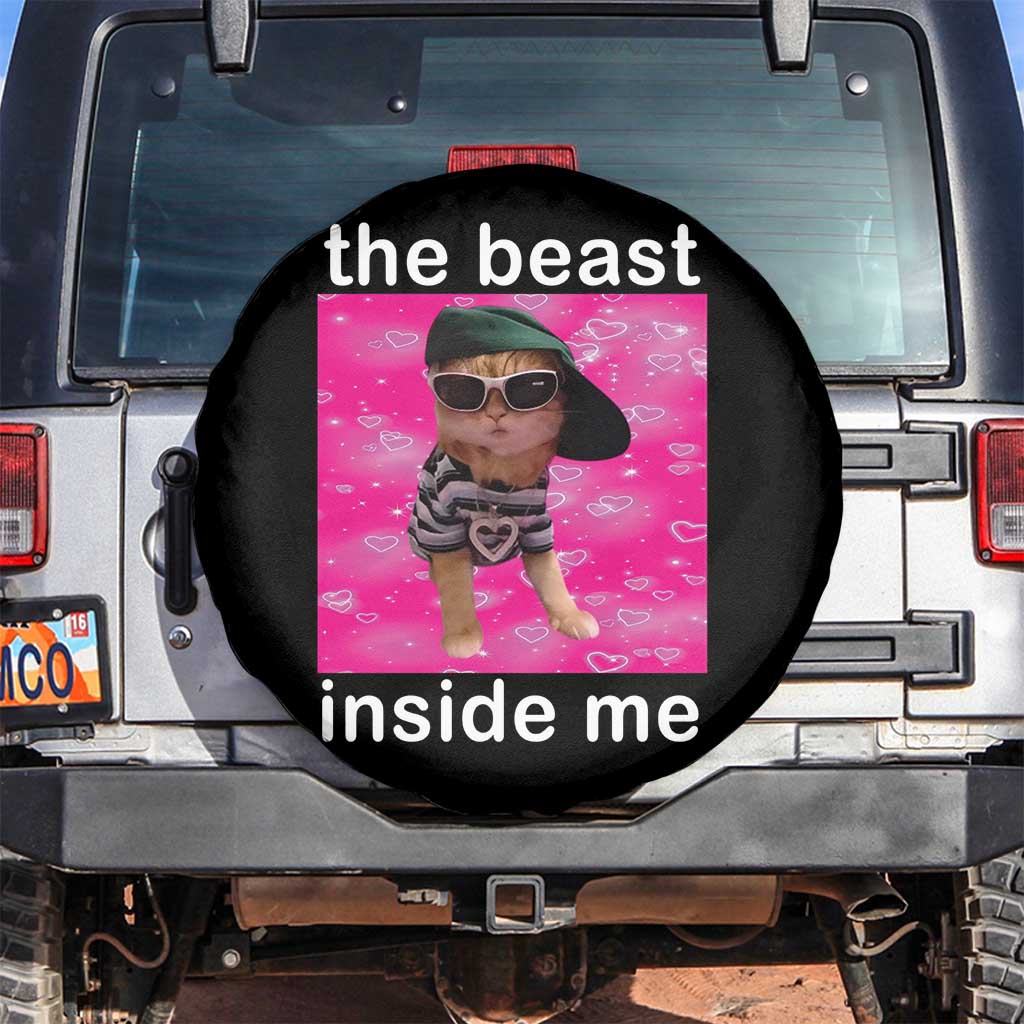 Funny Cat Meme Spare Tire Cover The Beast Inside Me
