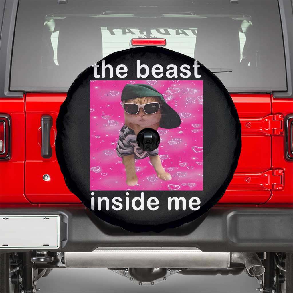 Funny Cat Meme Spare Tire Cover The Beast Inside Me
