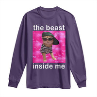 Funny Cat Meme Long Sleeve Shirt The Beast Inside Me