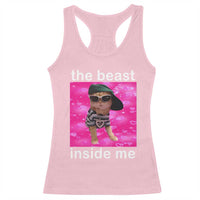 Funny Cat Meme Racerback Tank Top The Beast Inside Me