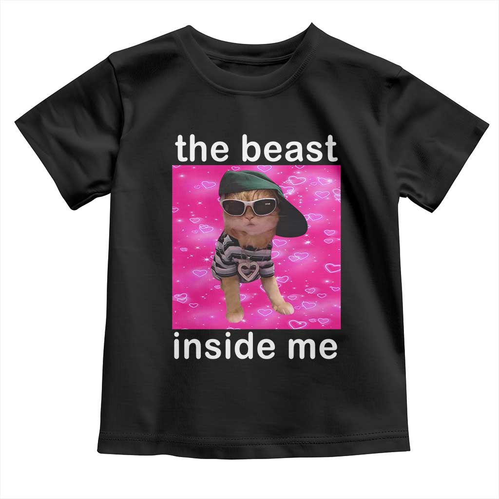Funny Cat Meme Toddler T Shirt The Beast Inside Me