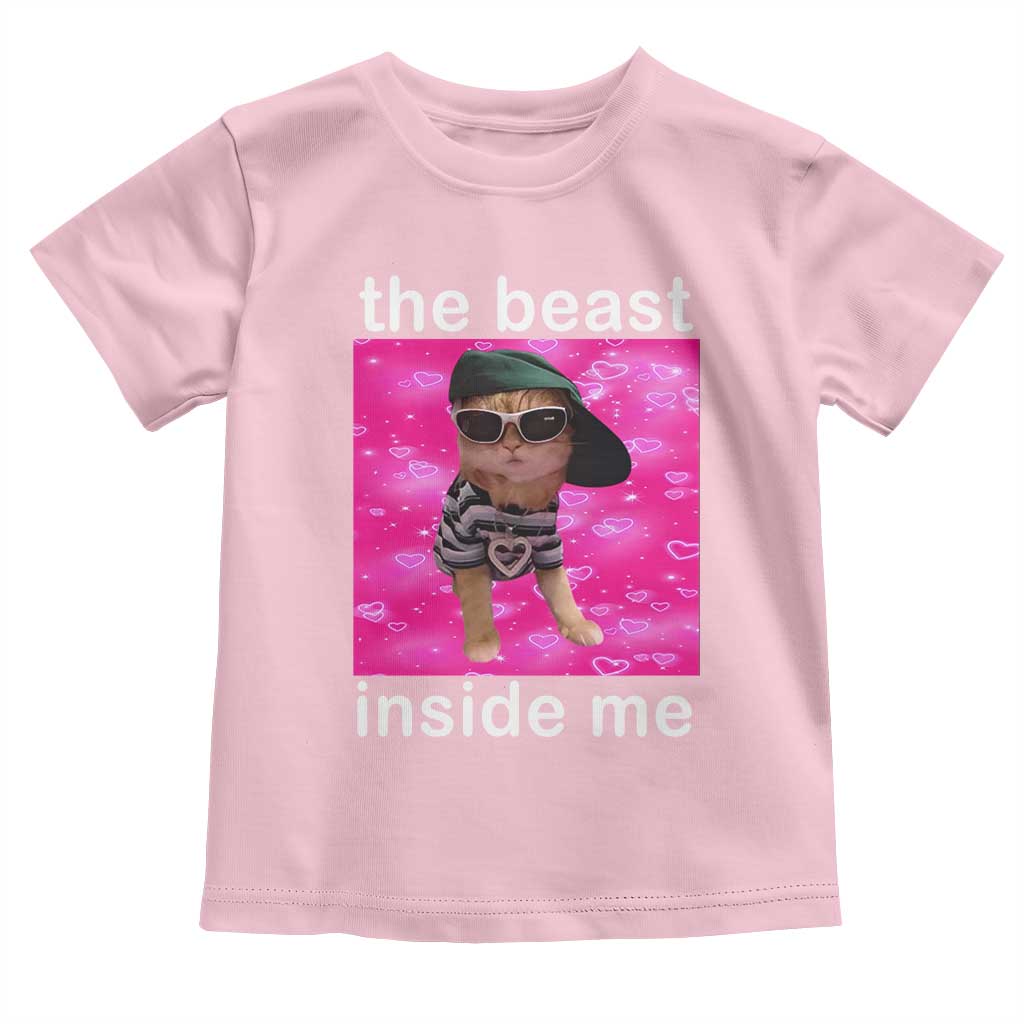 Funny Cat Meme Toddler T Shirt The Beast Inside Me