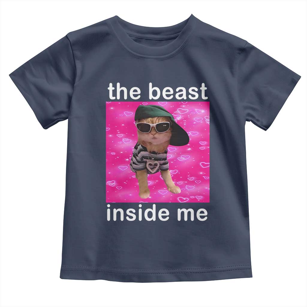 Funny Cat Meme Toddler T Shirt The Beast Inside Me