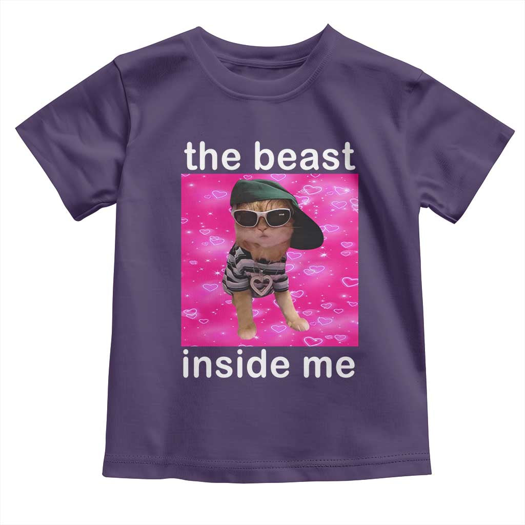 Funny Cat Meme Toddler T Shirt The Beast Inside Me