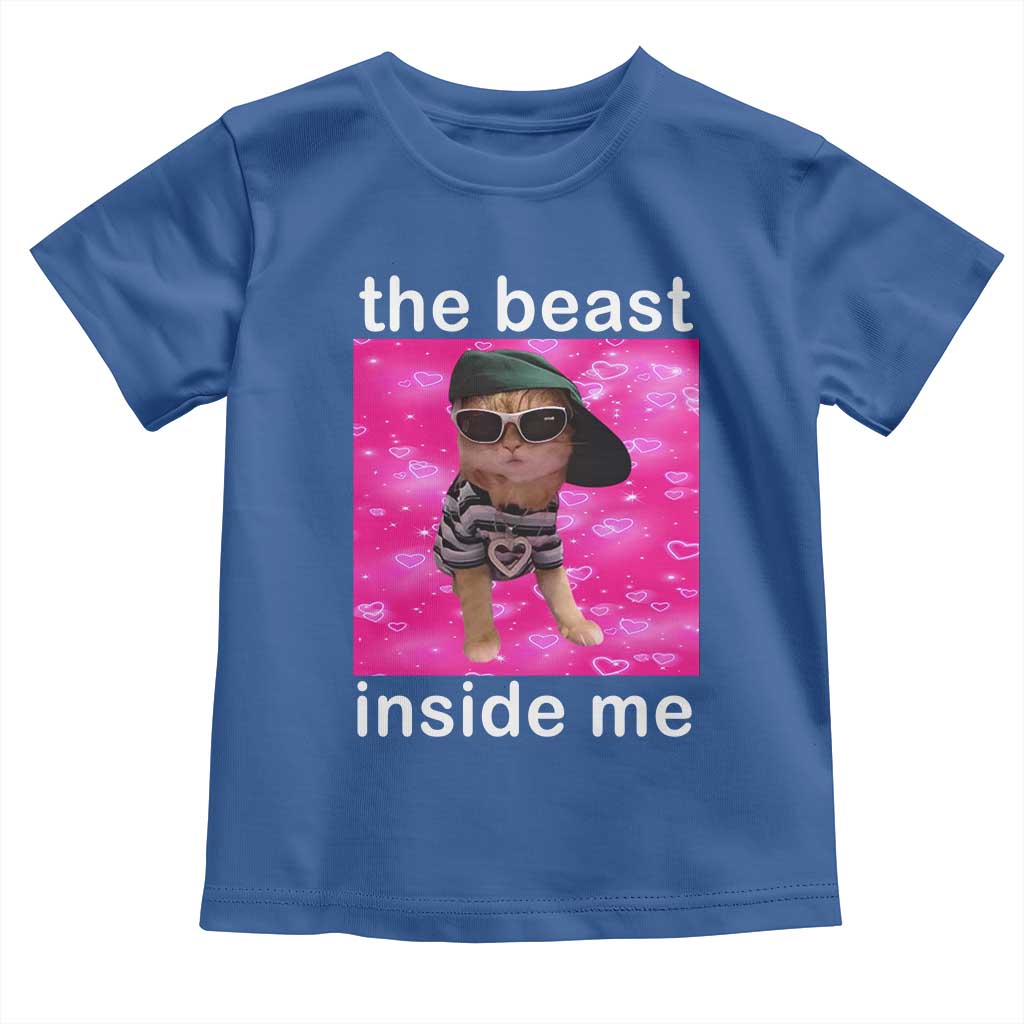 Funny Cat Meme Toddler T Shirt The Beast Inside Me