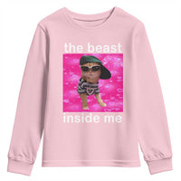 Funny Cat Meme Youth Sweatshirt The Beast Inside Me