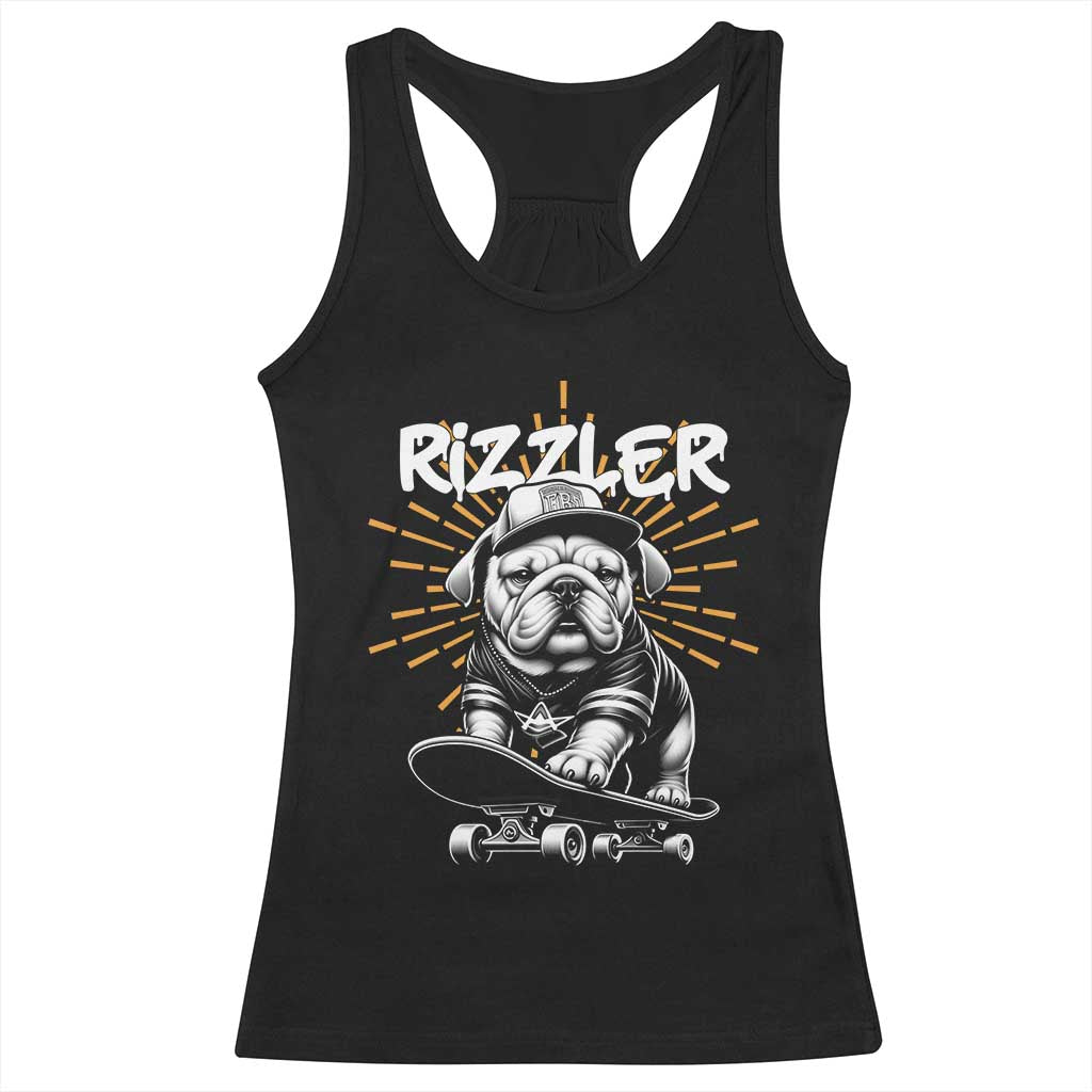 Funny Meme Rizzler Dog Racerback Tank Top