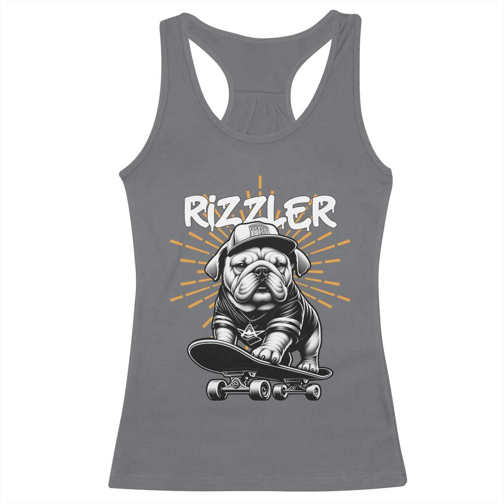Funny Meme Rizzler Dog Racerback Tank Top