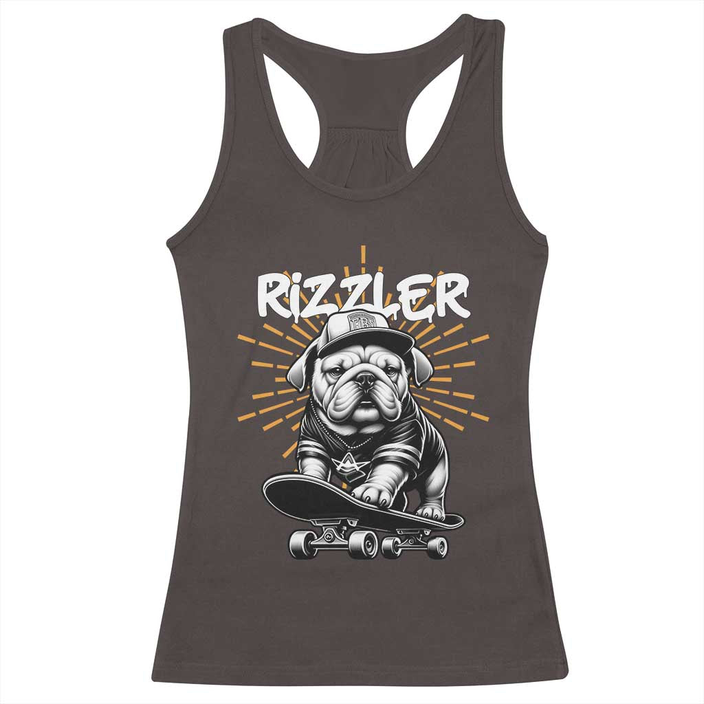 Funny Meme Rizzler Dog Racerback Tank Top