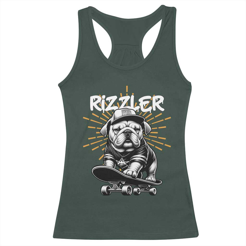 Funny Meme Rizzler Dog Racerback Tank Top