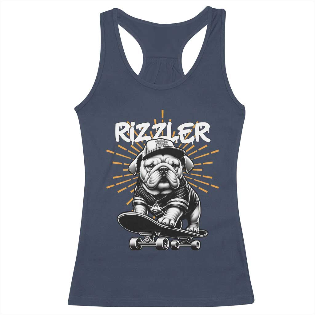 Funny Meme Rizzler Dog Racerback Tank Top