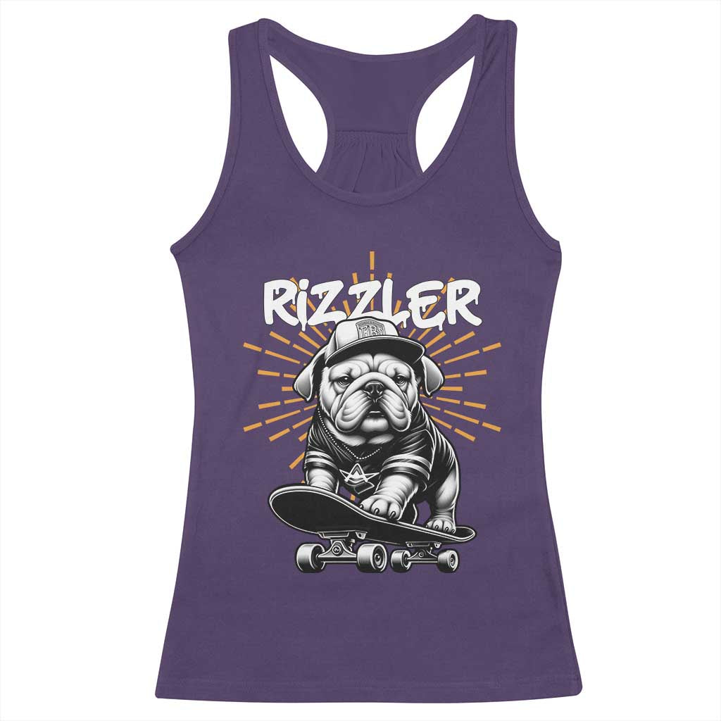 Funny Meme Rizzler Dog Racerback Tank Top