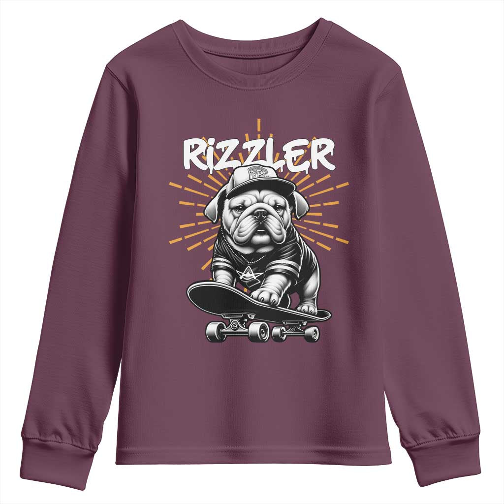 Funny Meme Rizzler Dog Youth Sweatshirt