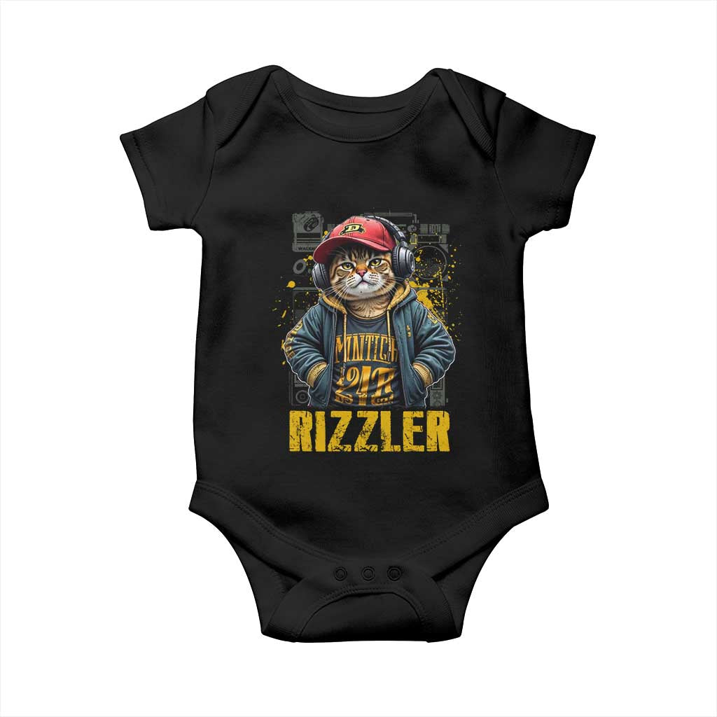 Funny Meme Rizzler Cat Baby Onesie