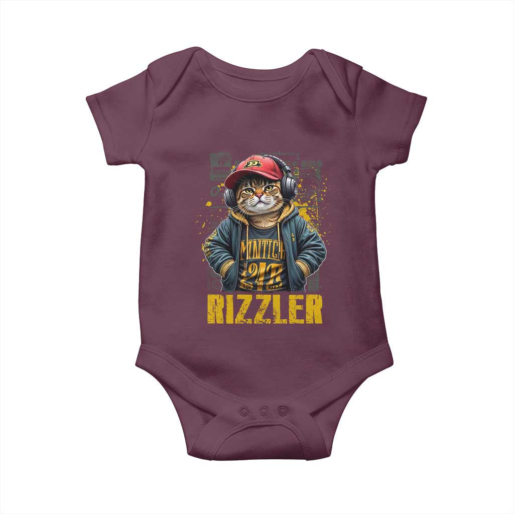 Funny Meme Rizzler Cat Baby Onesie