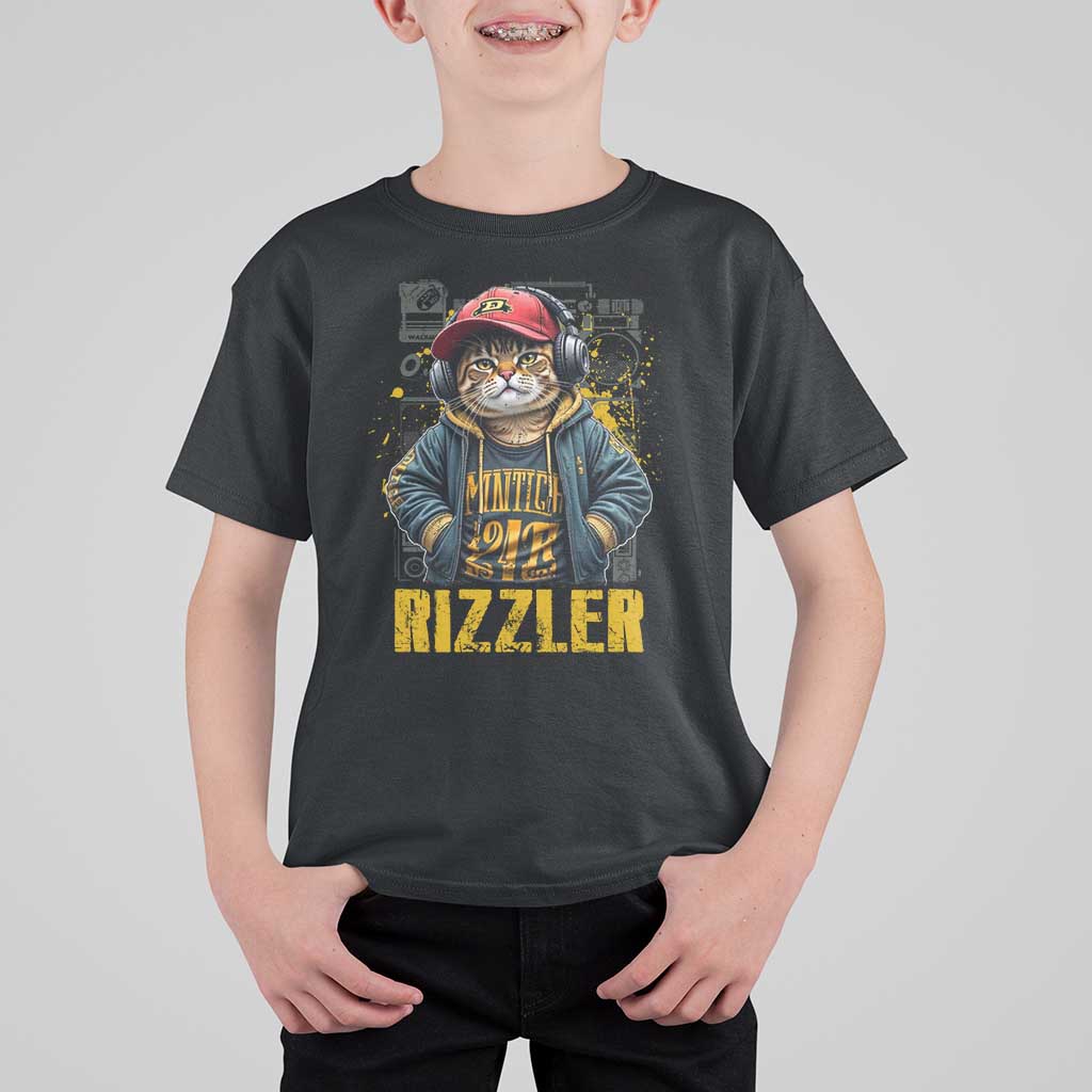 Funny Meme Rizzler Cat T Shirt For Kid