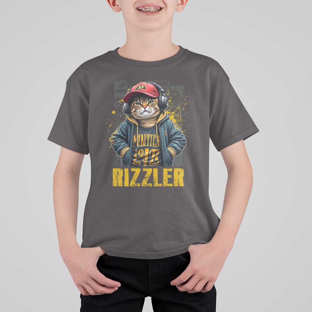 Funny Meme Rizzler Cat T Shirt For Kid