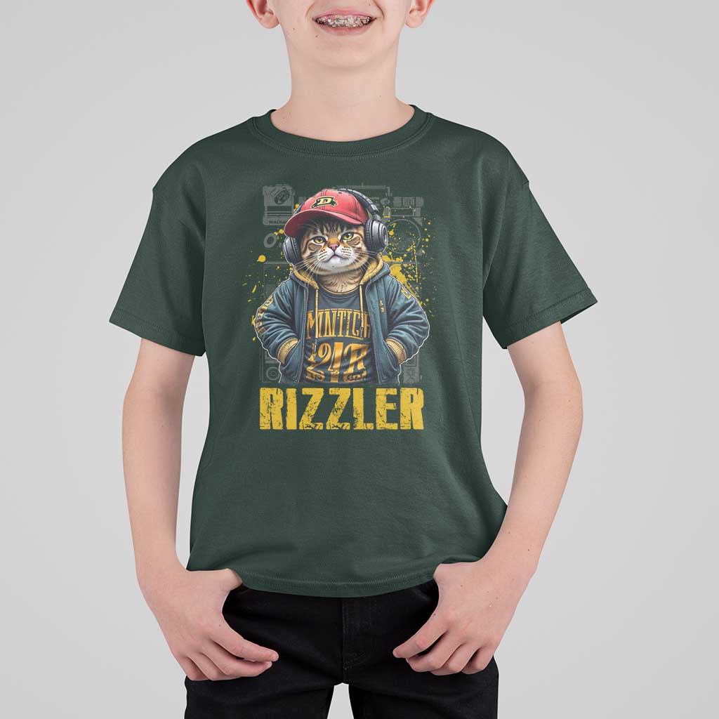Funny Meme Rizzler Cat T Shirt For Kid