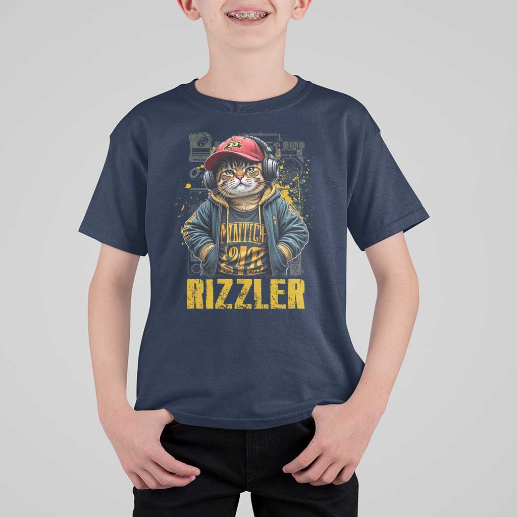 Funny Meme Rizzler Cat T Shirt For Kid