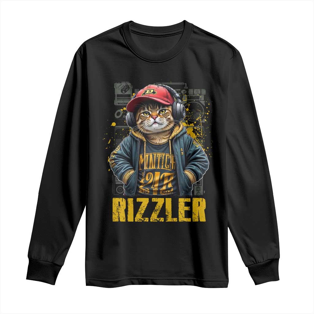 Funny Meme Rizzler Cat Long Sleeve Shirt