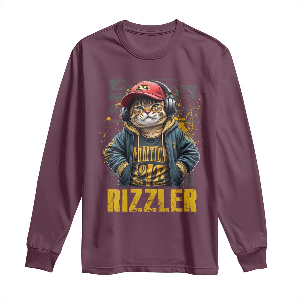 Funny Meme Rizzler Cat Long Sleeve Shirt