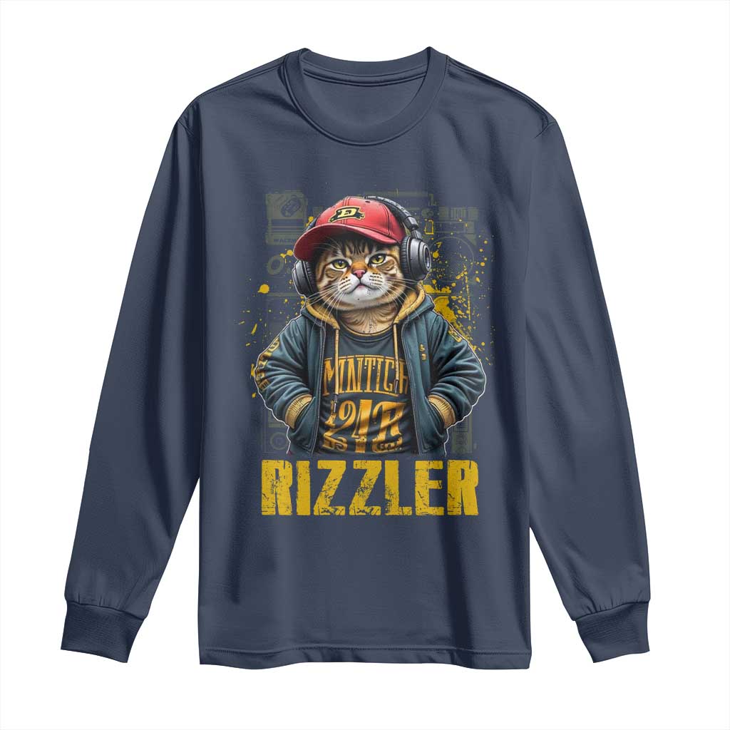 Funny Meme Rizzler Cat Long Sleeve Shirt