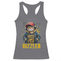 Funny Meme Rizzler Cat Racerback Tank Top