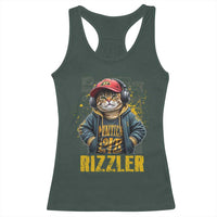 Funny Meme Rizzler Cat Racerback Tank Top