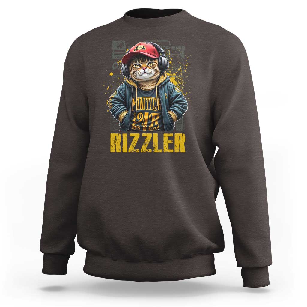 Funny Meme Rizzler Cat Sweatshirt