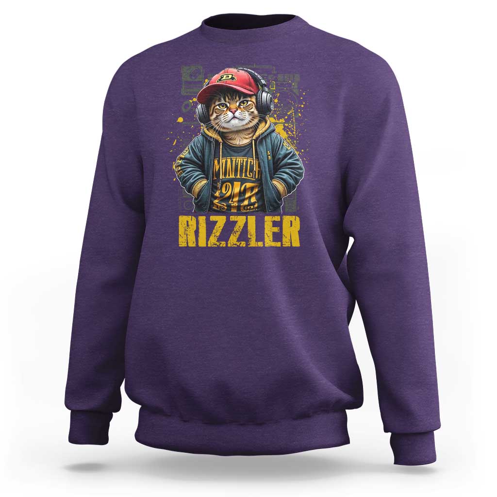 Funny Meme Rizzler Cat Sweatshirt