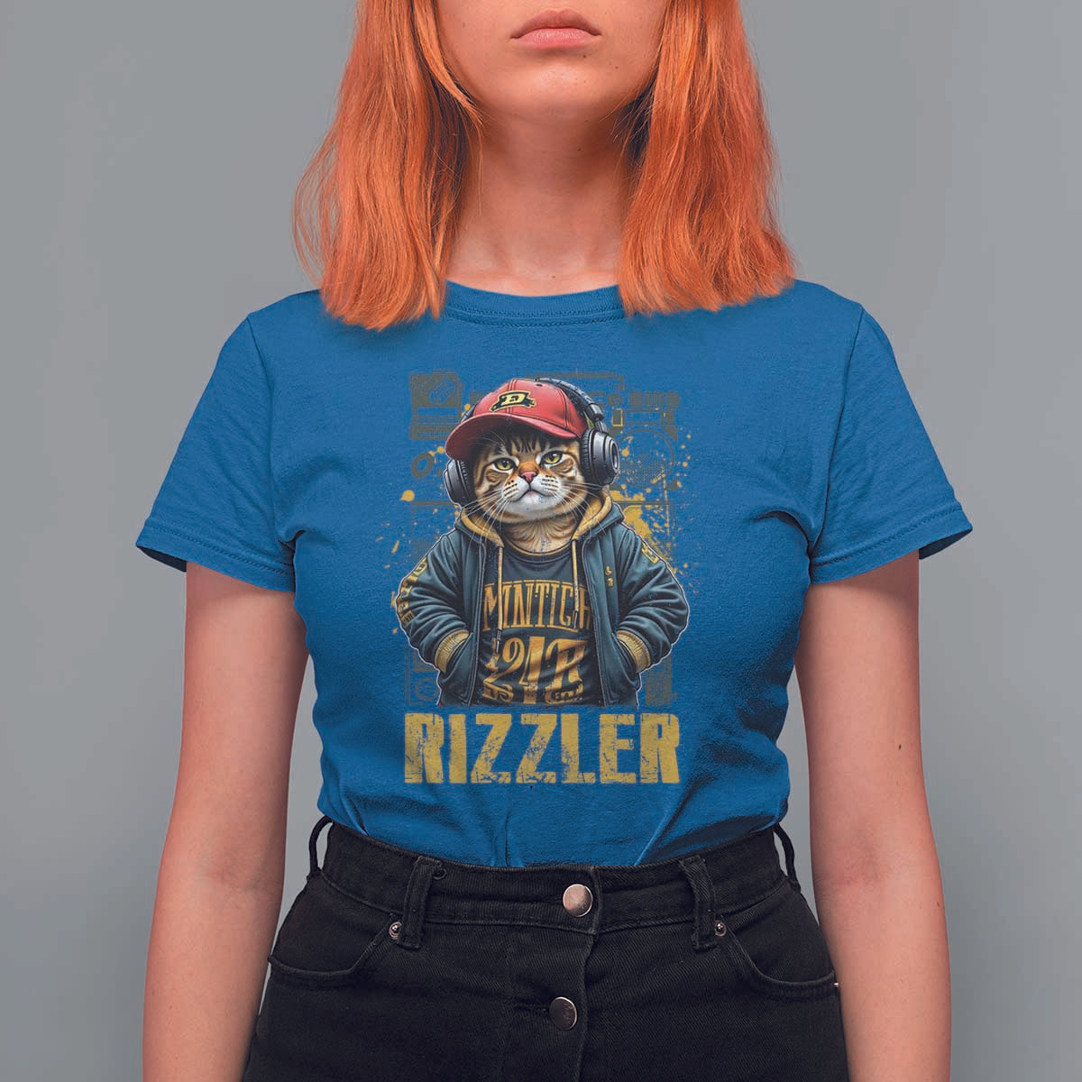 Funny Meme Rizzler Cat T Shirt For Women