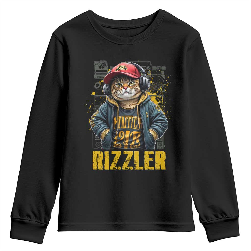 Funny Meme Rizzler Cat Youth Sweatshirt