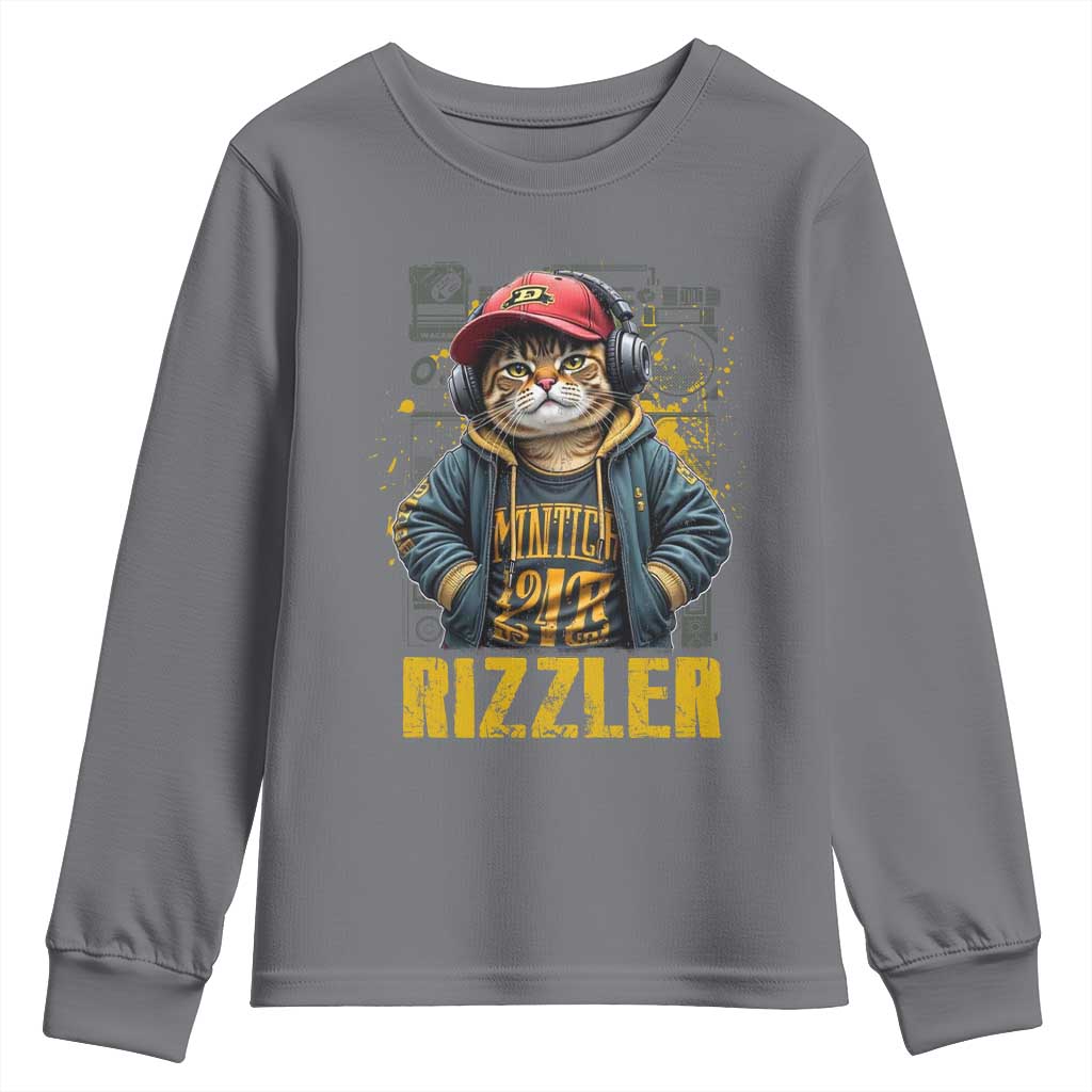 Funny Meme Rizzler Cat Youth Sweatshirt