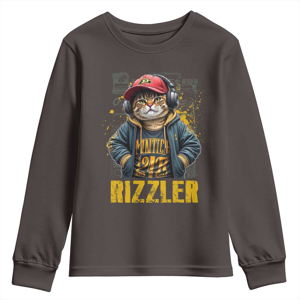 Funny Meme Rizzler Cat Youth Sweatshirt