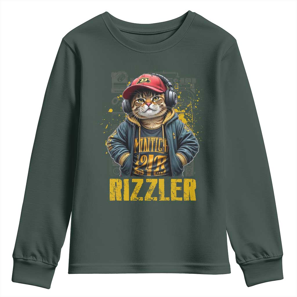 Funny Meme Rizzler Cat Youth Sweatshirt