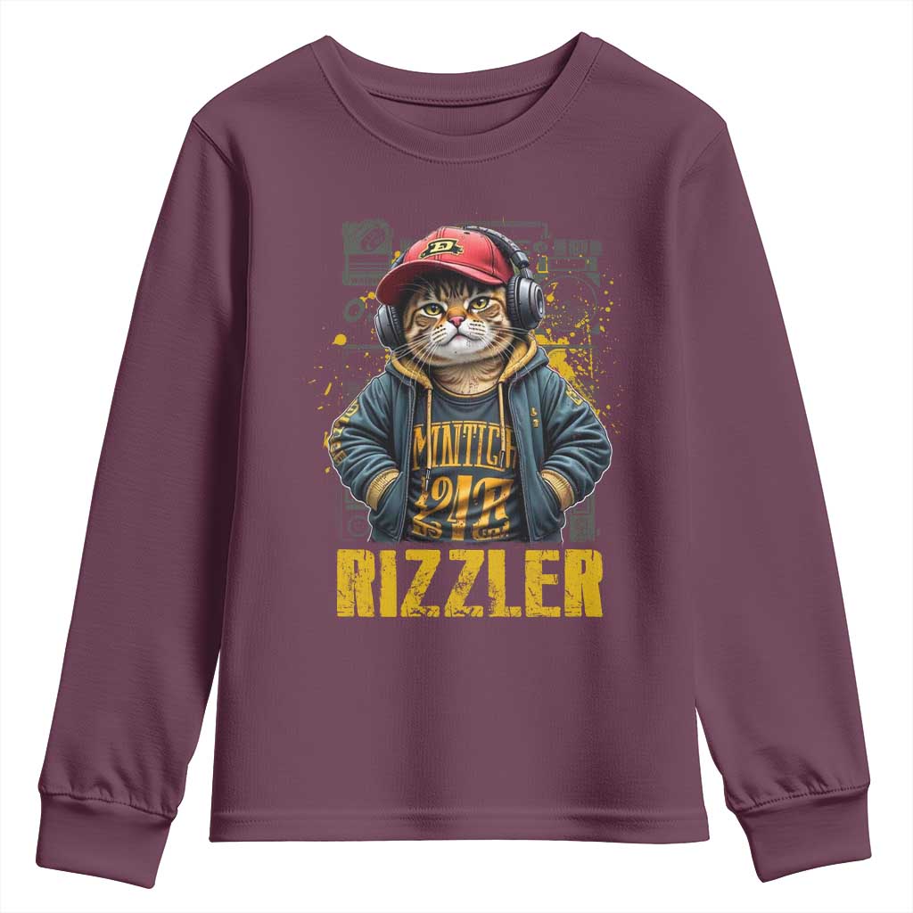 Funny Meme Rizzler Cat Youth Sweatshirt