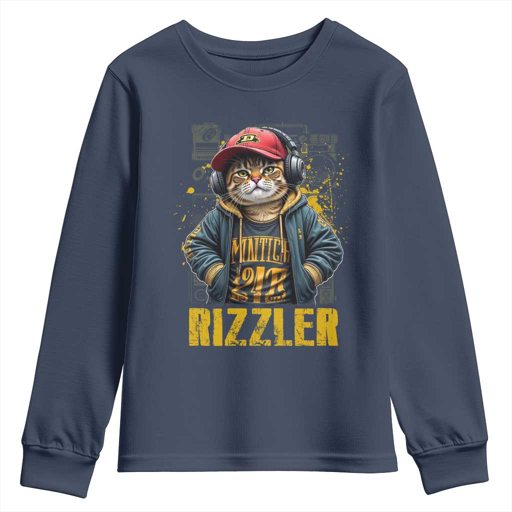 Funny Meme Rizzler Cat Youth Sweatshirt