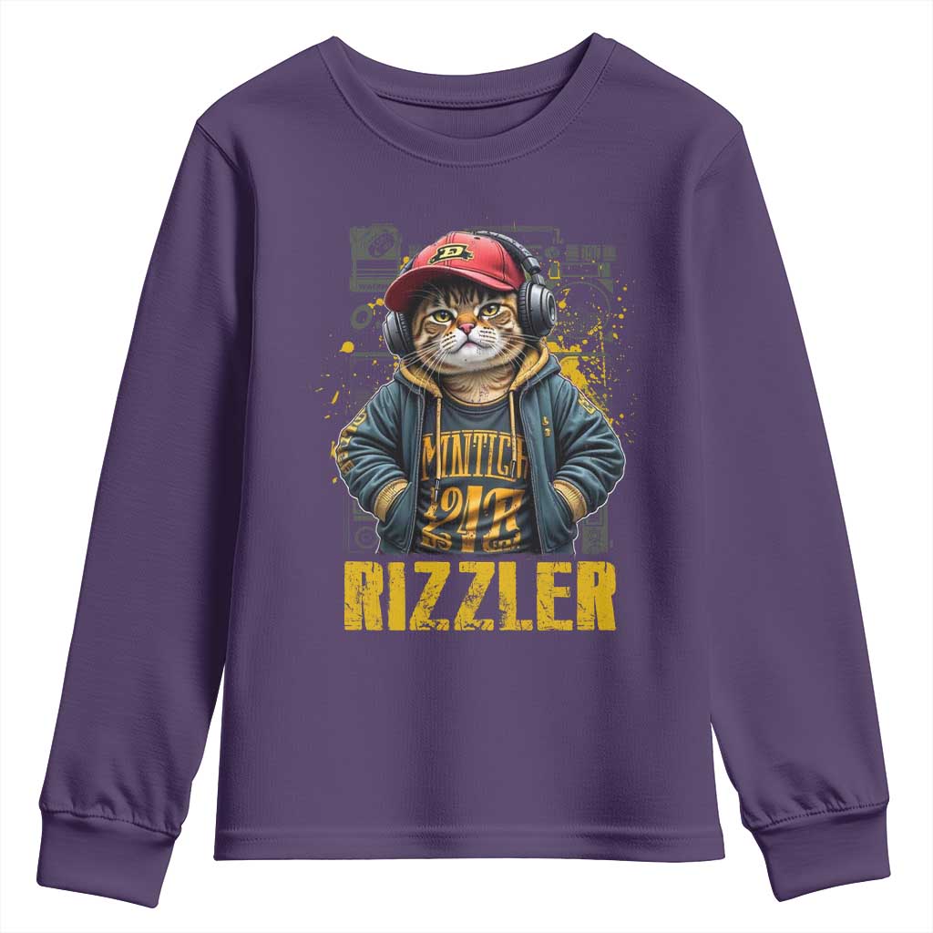 Funny Meme Rizzler Cat Youth Sweatshirt