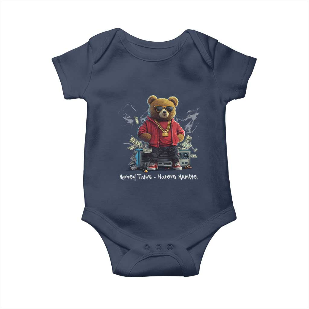 Teddy Fashion Hip Hop Baby Onesie Money talks Haters Mumble