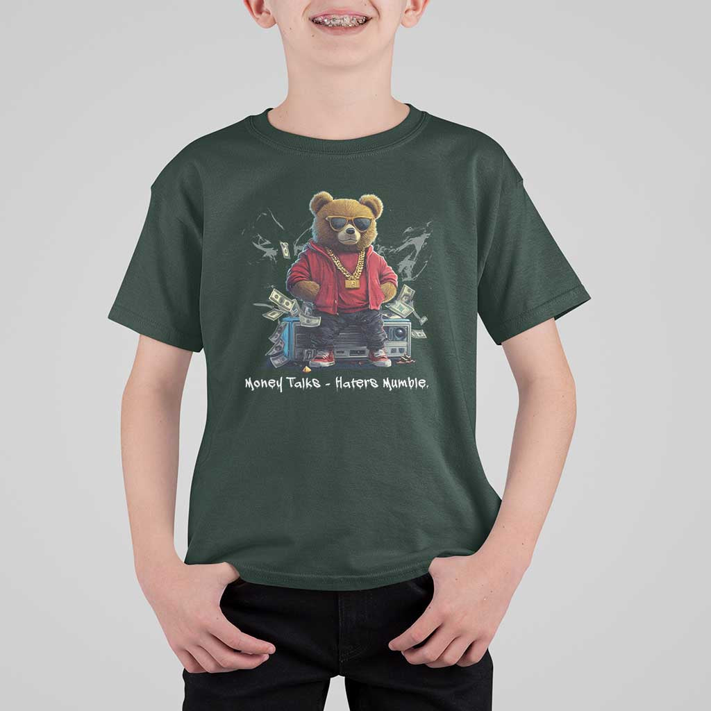 Teddy Fashion Hip Hop T Shirt For Kid Money talks Haters Mumble