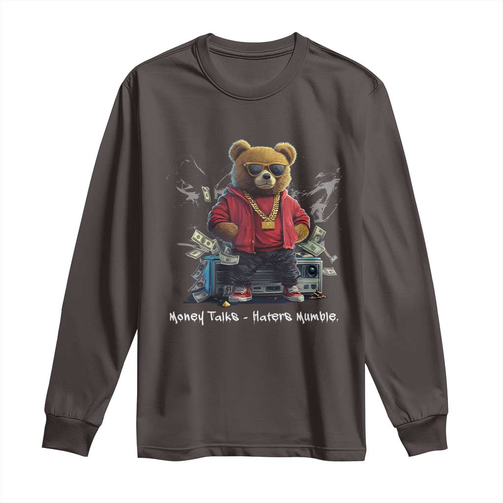 Teddy Fashion Hip Hop Long Sleeve Shirt Money talks Haters Mumble