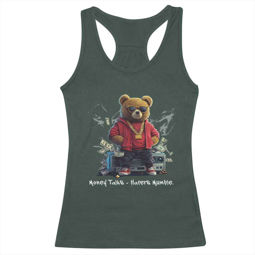 Teddy Fashion Hip Hop Racerback Tank Top Money talks Haters Mumble