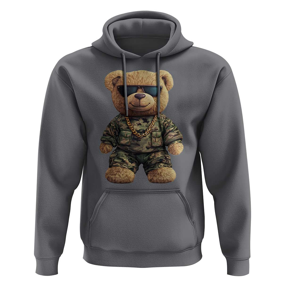 Camo Hip Hop Teddy Bear Hoodie Camouflage Gangsta Streetwear