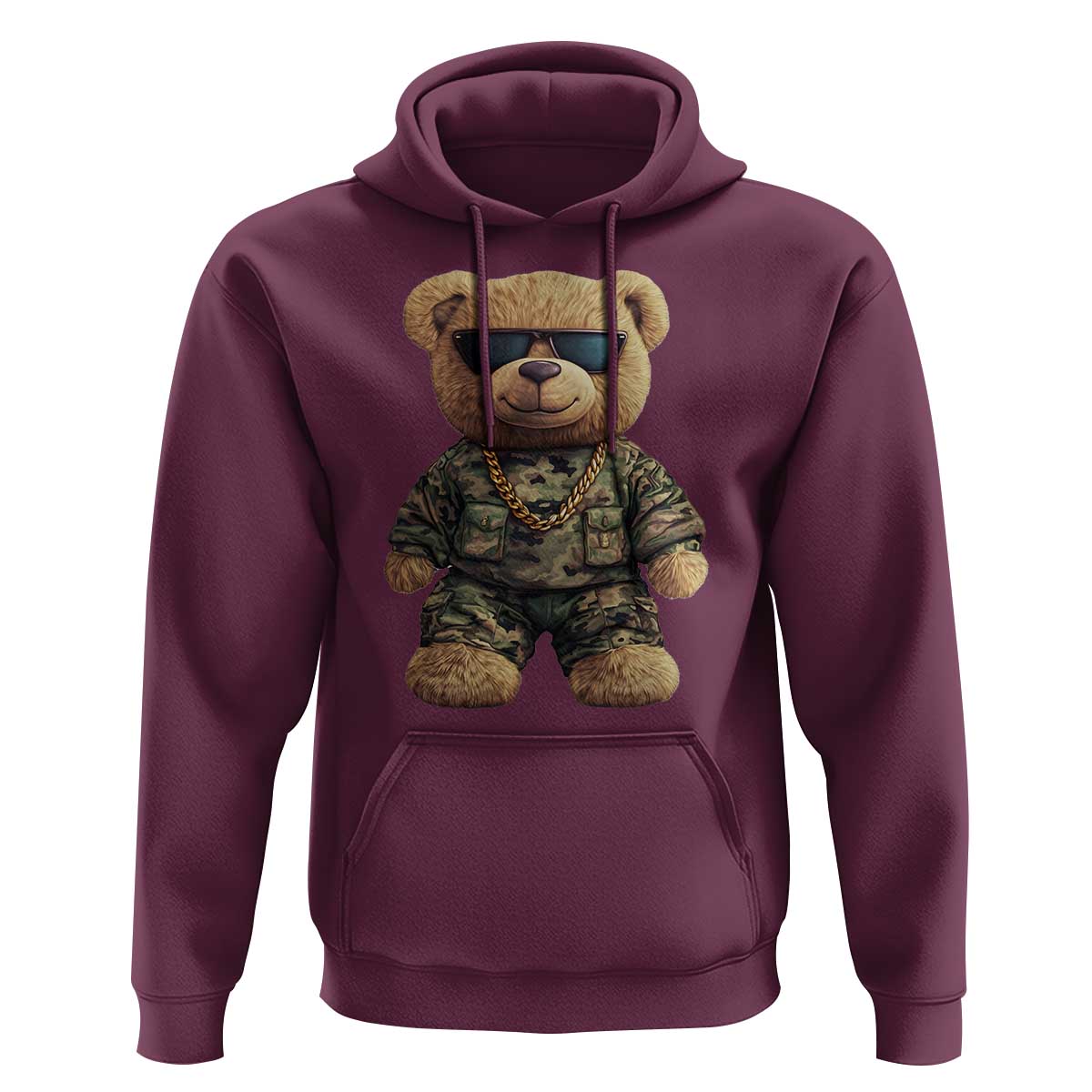 Camo Hip Hop Teddy Bear Hoodie Camouflage Gangsta Streetwear