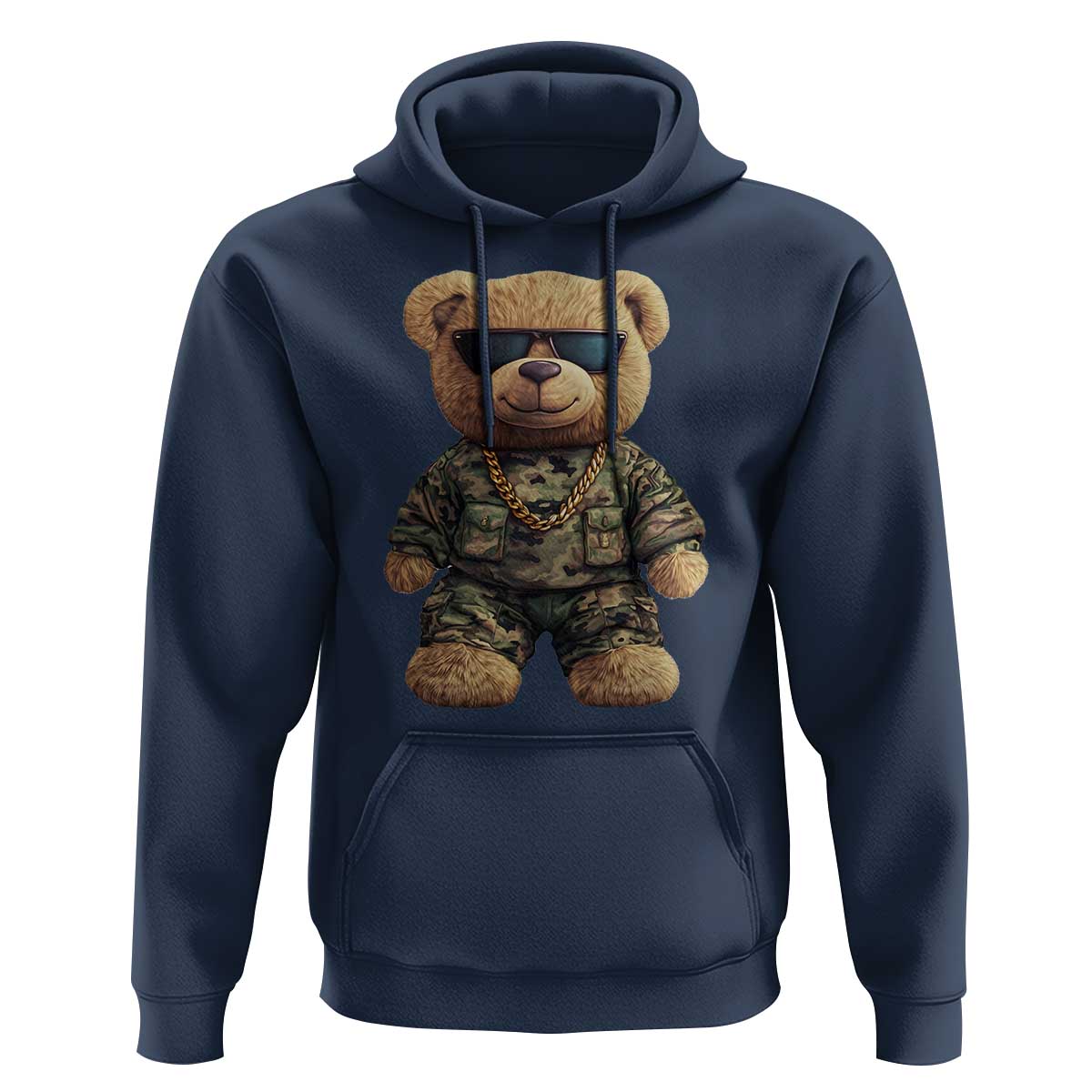 Camo Hip Hop Teddy Bear Hoodie Camouflage Gangsta Streetwear