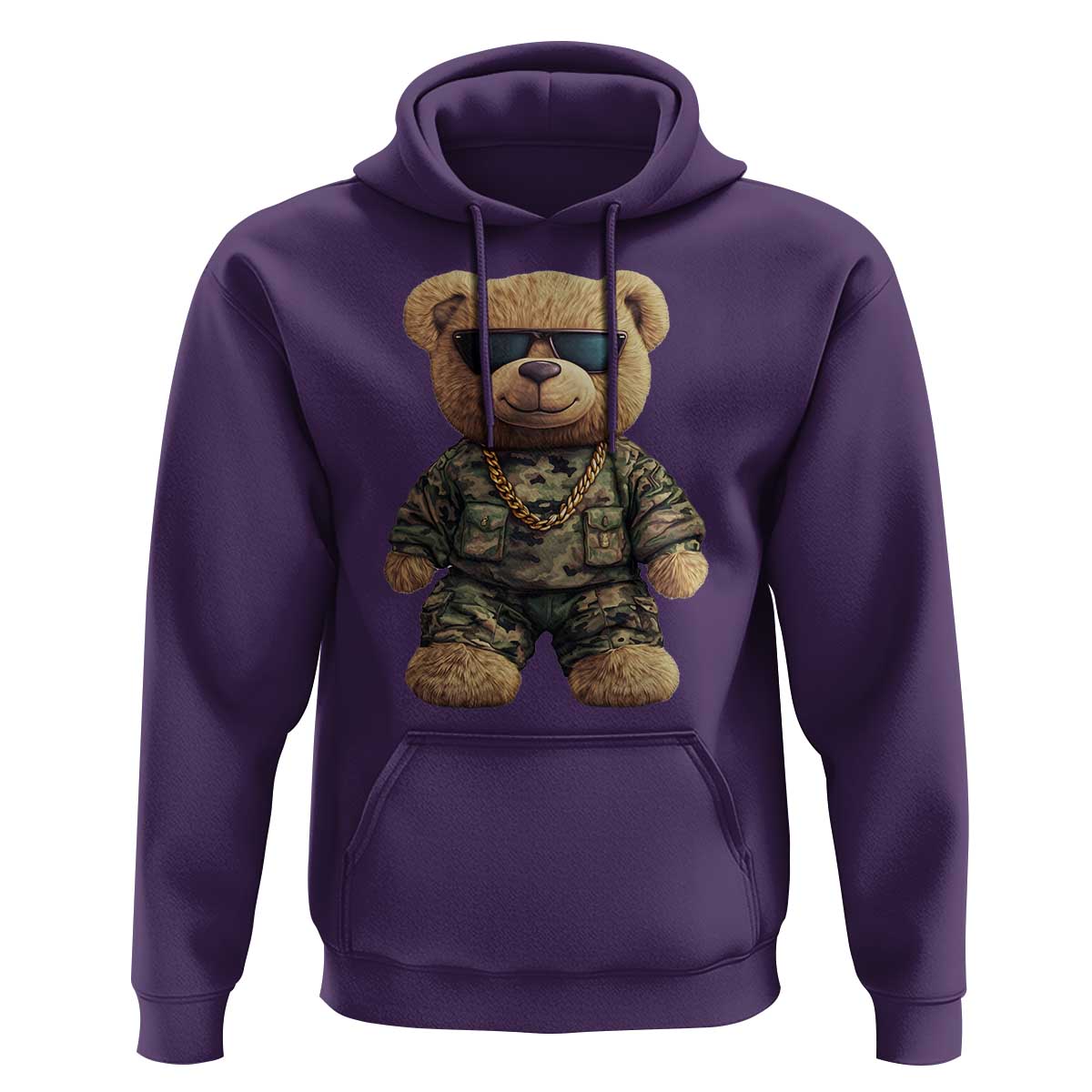 Camo Hip Hop Teddy Bear Hoodie Camouflage Gangsta Streetwear