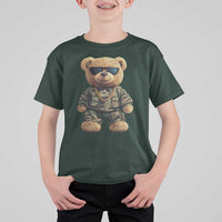 Camo Hip Hop Teddy Bear T Shirt For Kid Camouflage Gangsta Streetwear