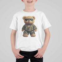 Camo Hip Hop Teddy Bear T Shirt For Kid Camouflage Gangsta Streetwear