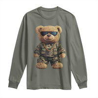 Camo Hip Hop Teddy Bear Long Sleeve Shirt Camouflage Gangsta Streetwear